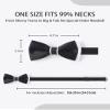 AWAYTR Men's Pre Tied Bow Ties for Wedding Party Fancy Plain Adjustable Bowties Necktie (Black&white) view 3