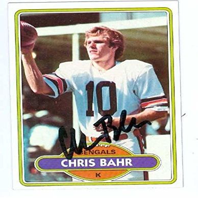 Sports Memorabilia Autograph Warehouse 32646 Chris Bahr Autographed Football Card Cincinnati Bengals 1980 Topps No. 501