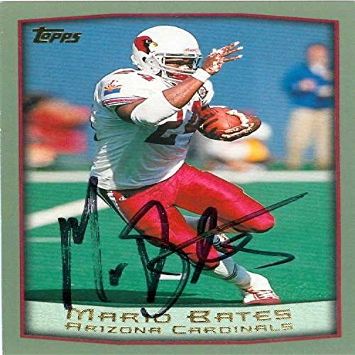 Sports Memorabilia Autograph Warehouse 32202 Mario Bates Autographed Football Card Arizona Cardinals
