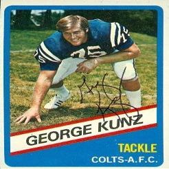 Sports Memorabilia George Kunz Autographed Football Card (Baltimore Colts) 1976 Topps Wonder Bread All Star No.7