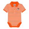 Creative Knitwear Auburn University Aubie Head Newborn Striped Polo Bodysuit,Orange,0-3 Months view 1