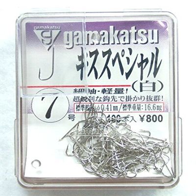 Gamakatsu 66820 Single Hook, The Box, Kiss Special, No. 8, 100 Pieces, White