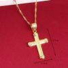 24K Gold Plated Classic Cross Pendant Necklace Jewelry view 2
