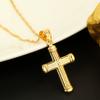 24K Gold Plated Classic Cross Pendant Necklace Jewelry view 4