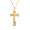 24K Gold Plated Jesus Christ On the Cross Crucifix Pendant Necklace Jewelry view 1