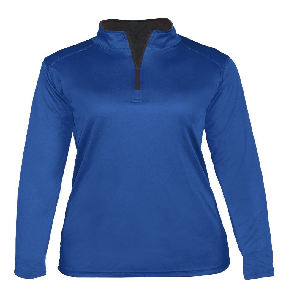 Royal Blue Ladies XL Long Sleeve 1/4 Zip Pullover Wicking Sports Jacket