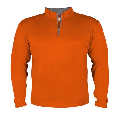 Orange Youth Small Long Sleeve 1/4 Zip Pullover Wicking Sports Jacket