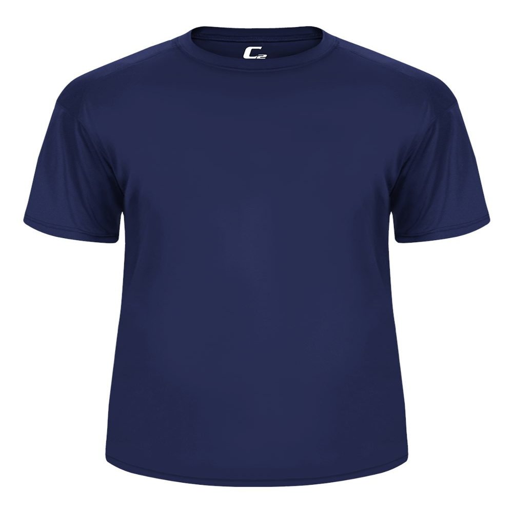 Badger Sport C2 Navy Blue Youth Small Short Sleeve Wicking Tee
