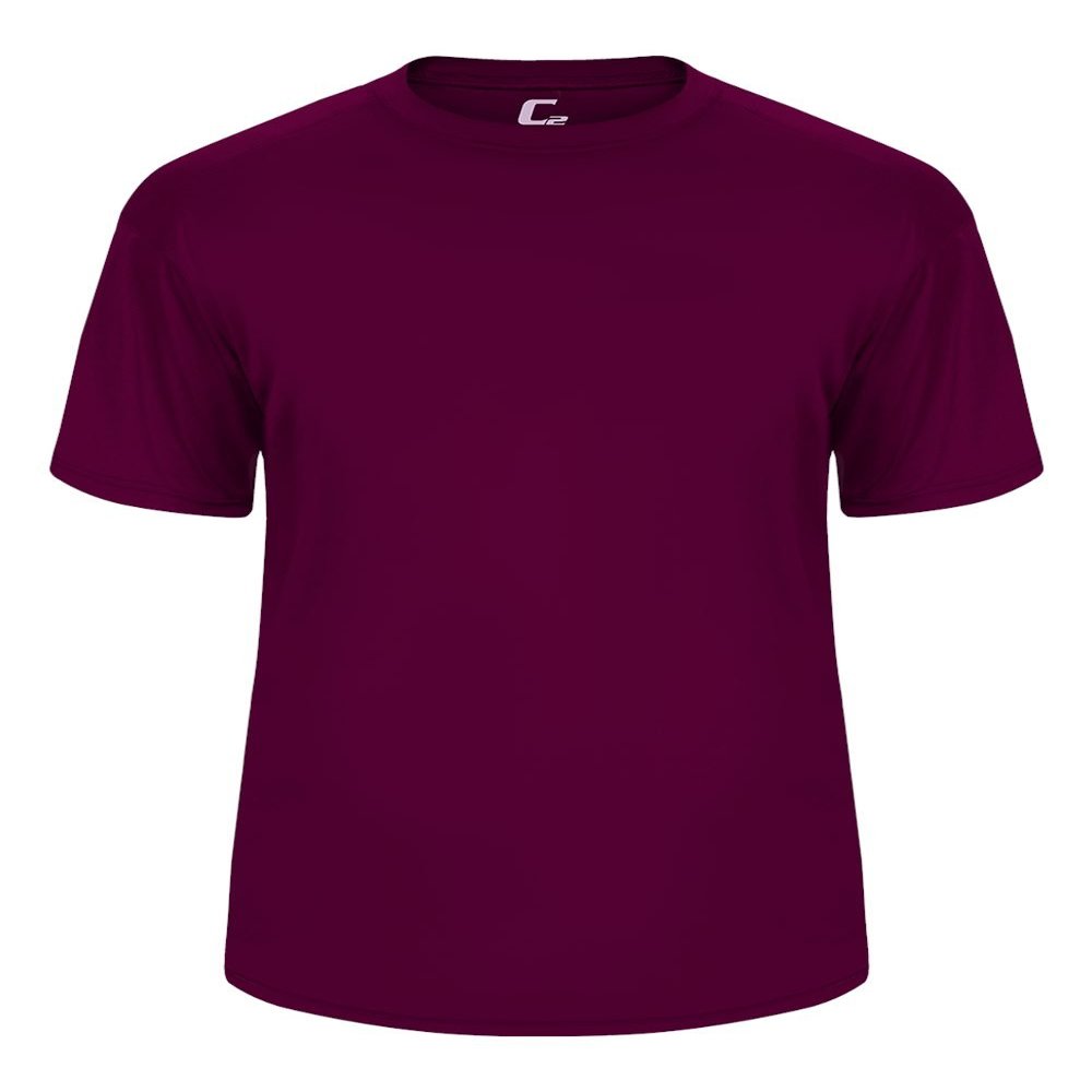 Badger Sport C2 Maroon Youth XS Short Sleeve Wicking Tee