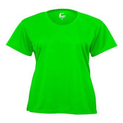 Badger Sport C2 Bright Lime Green Ladies XL Short Sleeve Wicking Tee