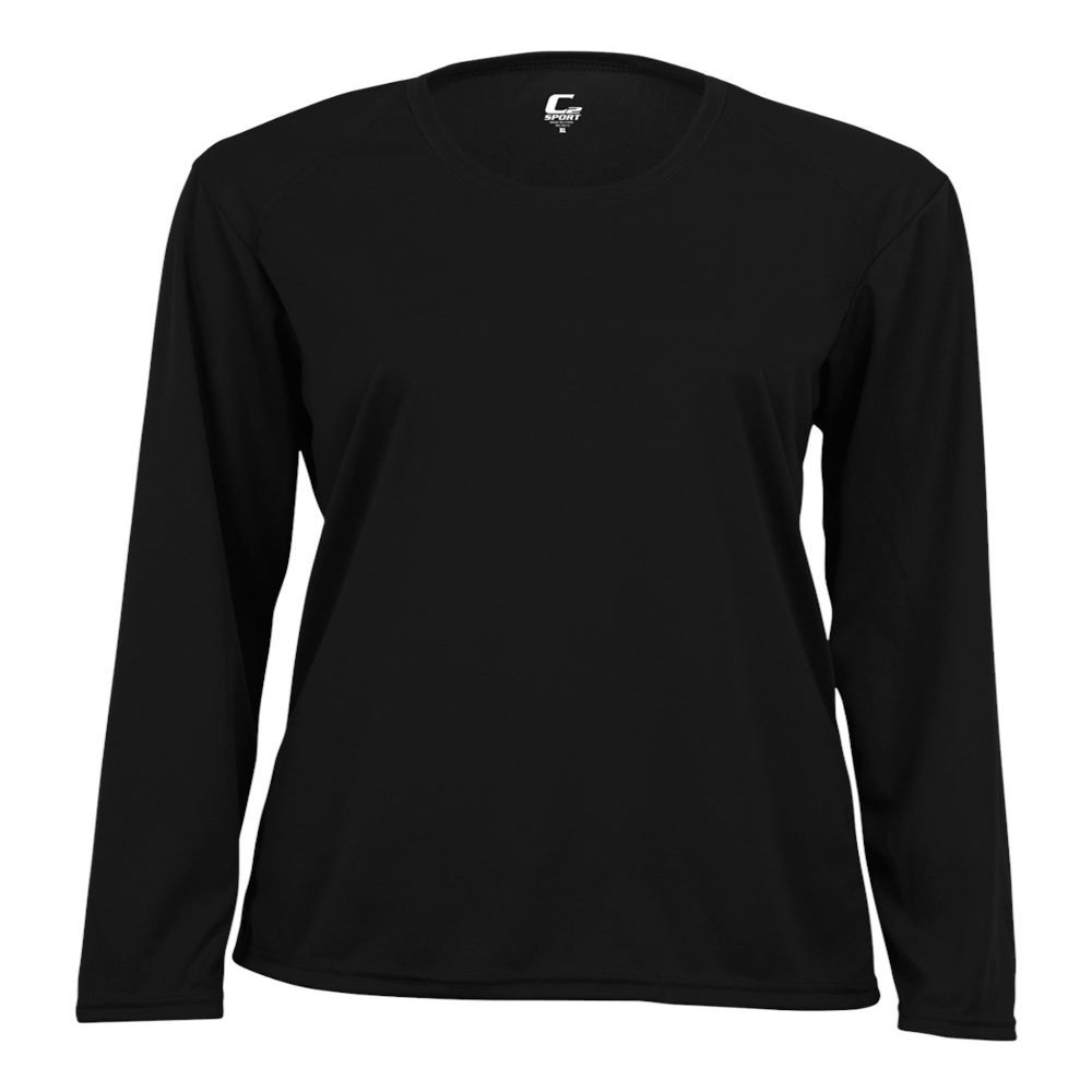 Badger Sport C2 Black Ladies XL Long Sleeve Wicking Tee