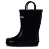 LONECONE Rain Boots with Easy-On Handles in Fun Patterns for Boys and Girls, Play-Proof Flexible Rubber, Durable Non-Slip Treads, Kid-Friendly for Hours of Joy - Shiny Black, 7 Toddler view 1