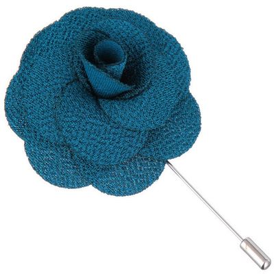 Flairs New York Gentleman's Essentials Premium Handmade Flower Lapel Pin Boutonniere (Pack of 1 Pin, Ocean Blue Begonia)