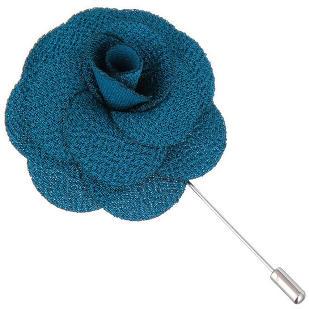Flairs New York Gentleman's Essentials Premium Handmade Flower Lapel Pin Boutonniere (Pack of 1 Pin, Ocean Blue Begonia)