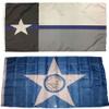 3x5 3'x5' Wholesale State of Texas Police Blue Line & City of Houston Flag Combo view 1