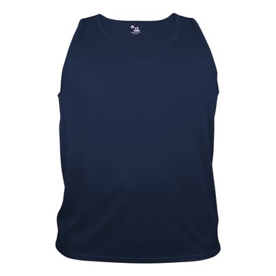 Badger Sport Navy Adult Large Athletic Sleeveless Wicking Tank Top
