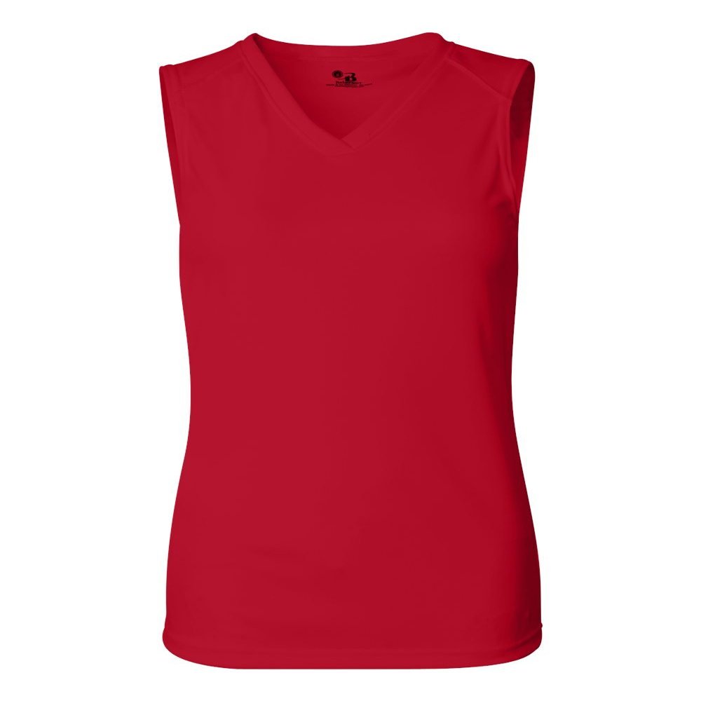 Badger Sport Red Girls Medium Girls Sleeveless Wicking