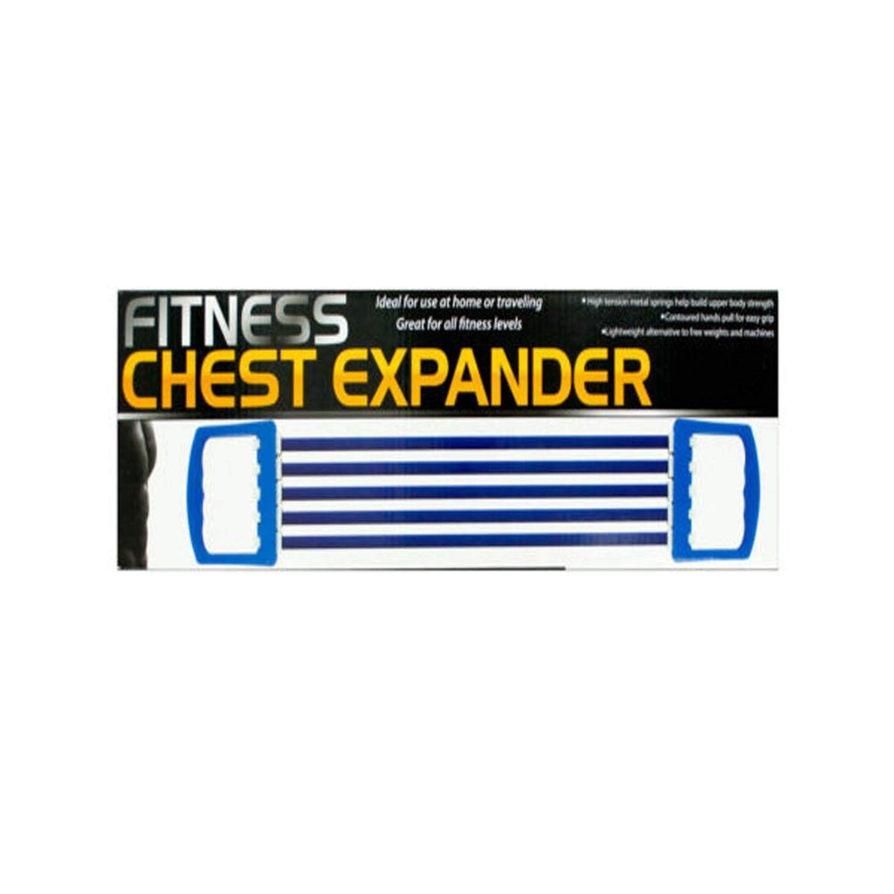 bulk buys Compact Design Fitness Chest Expander with 4.5" Wide Handles, Pack of 4 - White, Blue