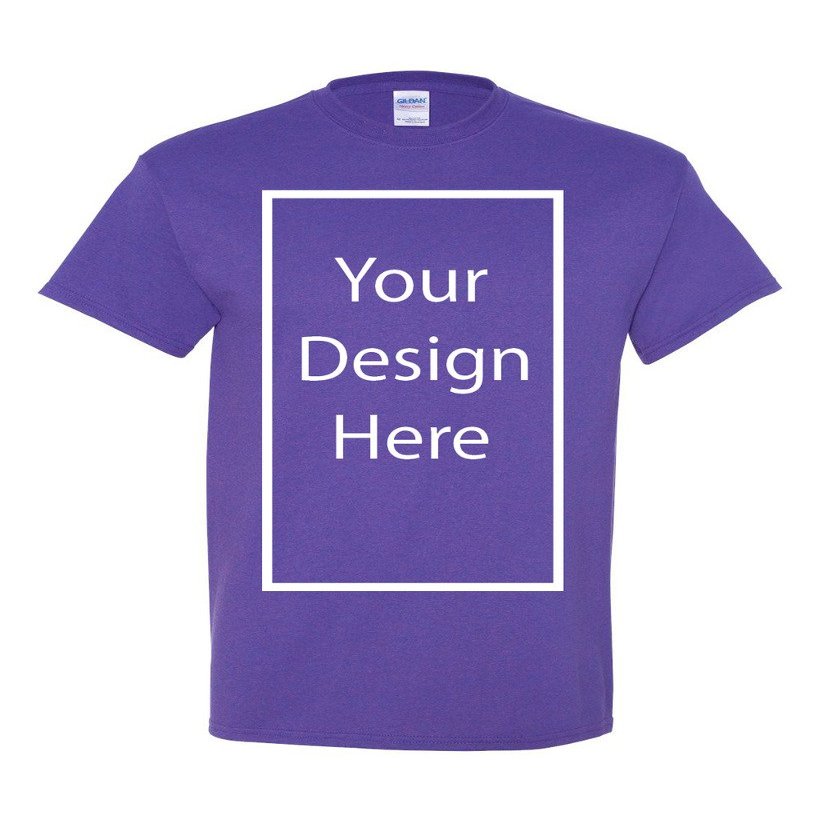 Add Your Own and Text Design Custom Personalized Adult T-Shirt Tee (XXX Large, Lilac)