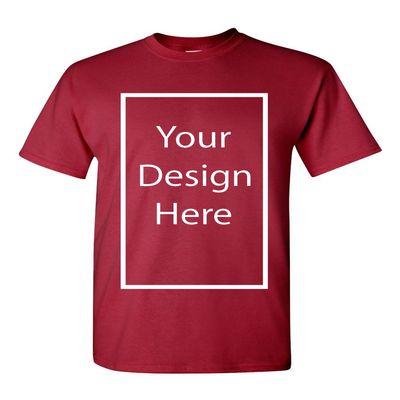 Add Your Own and Text Design Custom Personalized Adult T-Shirt Tee (XXX Large, Cardinal)