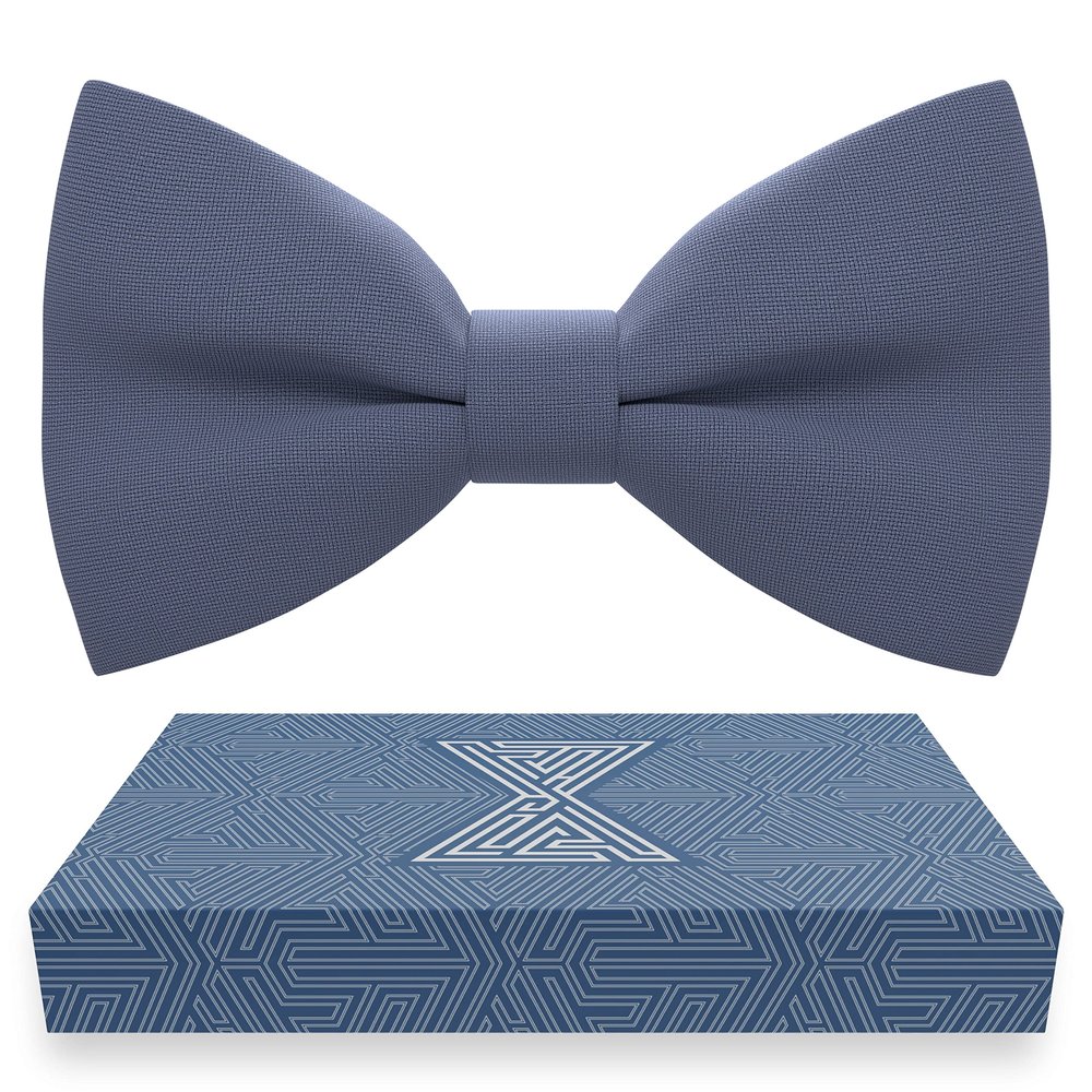 Bow Tie House Boys Classic Pre-Tied Bow Tie Formal Solid Tuxedo (Medium, Slate Gray)