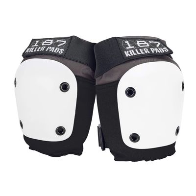 187 Killer Pads Fly Knee Pads - Grey w/White Caps - Large (Grey/White, X-Small)
