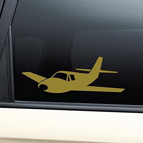Nashville Decals Small Airplane Flight Vinyl Decal Laptop Car Truck Bumper Window Sticker - Metallic Gold Matte