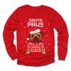 Tstars Santa Paws Pug Ugly Christmas Sweater Kids Shirt Dog Long Sleeve T-Shirt 2T Red view 1