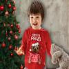 Tstars Santa Paws Pug Ugly Christmas Sweater Kids Shirt Dog Long Sleeve T-Shirt 2T Red view 3