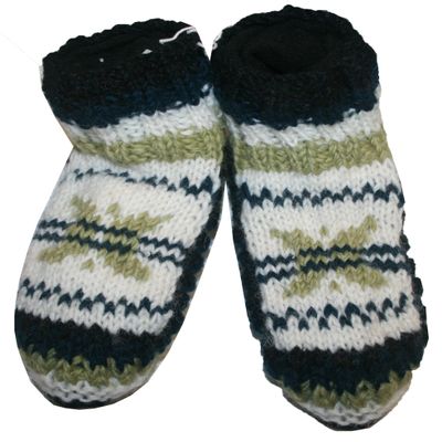Agan Traders 60 Wool Fleece Lined Warm Winter Socks Booties (Size 5-7, Multi 19)
