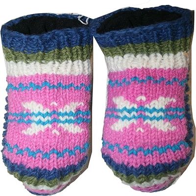 Agan Traders 60 Wool Fleece Lined Warm Winter Socks Booties (Size 6-8, Multi 24)