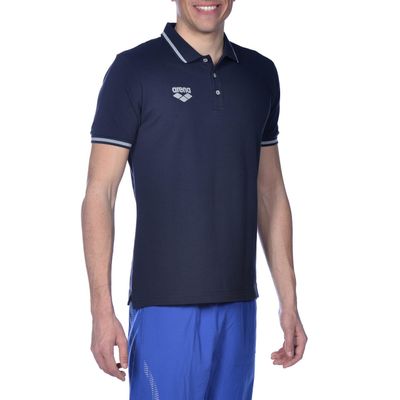 ARENA Team Line Short Sleeve Polo Shirt for Men and Women, Navy, XS