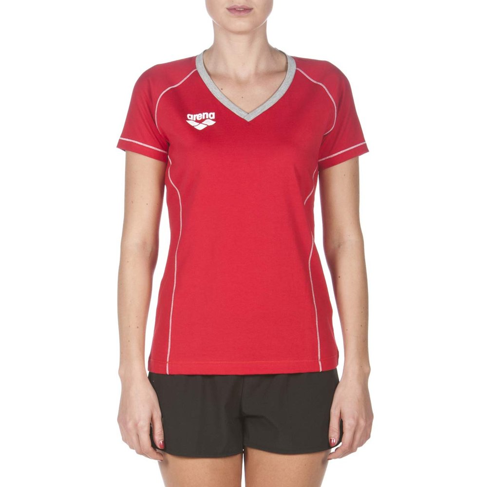 ARENA Women's Team Line Short Sleeve T-Shirt, Red, S