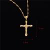 24K Gold Jesus Cross Necklace Religion Crucifix Pendant Jewelry view 2