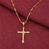 24K Gold Jesus Cross Necklace Religion Crucifix Pendant Jewelry view 3