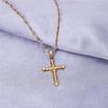 24K Gold Jesus Cross Necklace Religion Crucifix Pendant Jewelry view 4