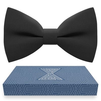 Bow Tie House Tuxedo Bow Tie for Infant Toddler Cute Boy Black Bow Ties - Fabric Pretied Unisex Adjustable Little Colorful Fashion for Kids Babys Bowties in shop (Small, Black)