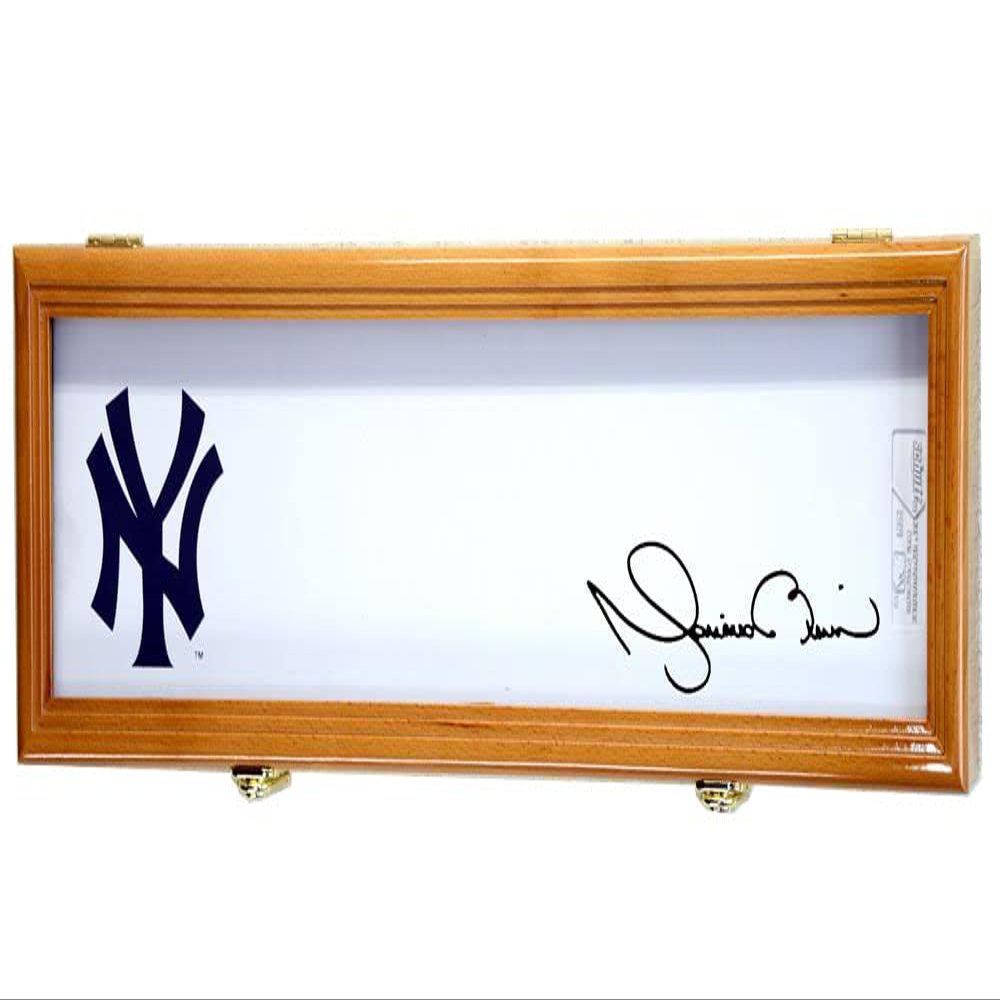 Full Size Baseball Pitchers Mound Plate Base Display Case Cabinet Shadowbox Holder 98% UV (Oak Finish)