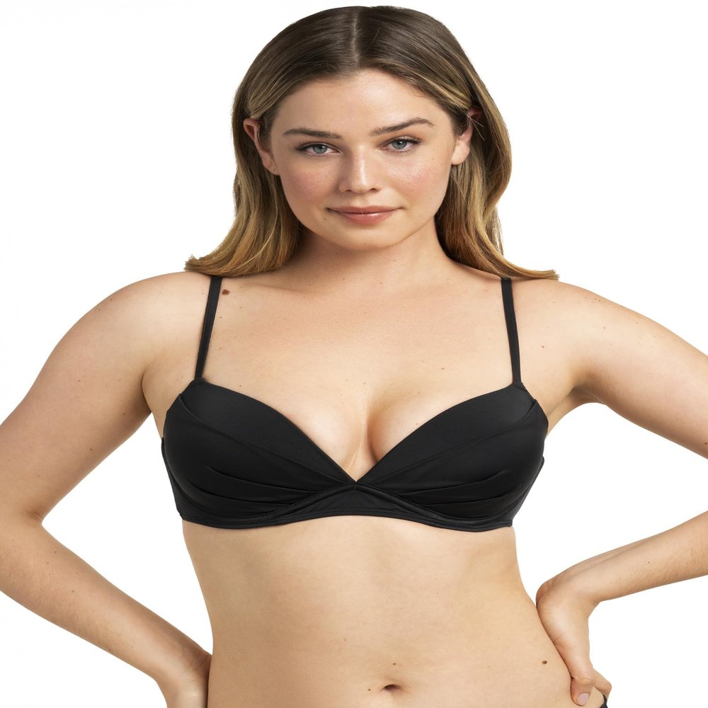 Smart & Sexy Women's Swim Secret Convertible Push-up Bikini Top, Black Hue, 32B