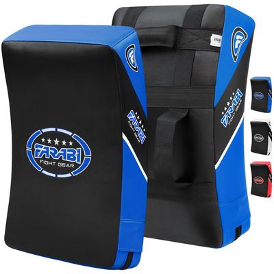 Farabi Quad Boxing MMA Muay Thai Martial Arts Hook & Jab Punch Kick Pads MMA Target Focus Punching Mitts Thai Strike Training Kick Shield Kicking Target mitt Kick Strike pad (Blue Black)