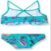 Kanu Surf Big Girl's Karlie Flounce Bikini Beach Sport 2-Piece Swimsuit, Heather Green Paisley, 14 view 2