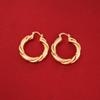 24K Gold-Bonded Twist Round Hoop Earring African Ethiopian Jewelry Women Earring view 3