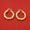 24K Gold-Bonded Twist Round Hoop Earring African Ethiopian Jewelry Women Earring view 4