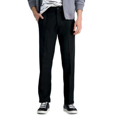 Haggar Men's Cool 18 Pro Slim Fit Flat Front Casual Pant, Black, 40W x 32L