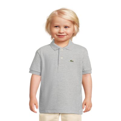 Lacoste Unisex-Child Short Sleeve Classic Pique Polo, Silver Heathered, 3T