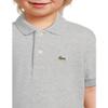 Lacoste Unisex-Child Short Sleeve Classic Pique Polo, Silver Heathered, 3T view 3