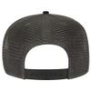 OTTO Square Flat Visor SNAP 5 Panel Mesh Back Trucker Snapback Hat - Blk/Blk/Ch.Gry view 2