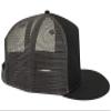 OTTO Square Flat Visor SNAP 5 Panel Mesh Back Trucker Snapback Hat - Blk/Blk/Ch.Gry view 4