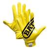 Battle Sports Double Threat Wide Receiver Football Gloves - Adult and Youth Football Gloves - Ultra Stick Gloves - Youth Large, Yellow view 1