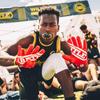 Battle Sports Double Threat Wide Receiver Football Gloves - Adult and Youth Football Gloves - Ultra Stick Gloves - Youth Large, Yellow view 3